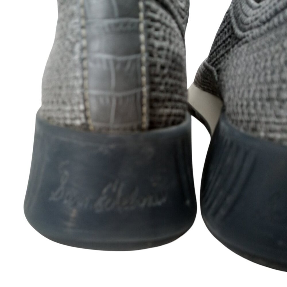 Sam Edelman Delma Gray Silver Mesh Sneakers Tennis Shoes Size 8 Low Top Raffia - Picture 7 of 15